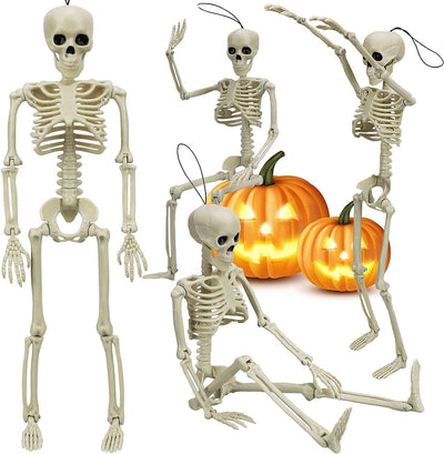 Fidtoy Posable Halloween Skeleton Decorations Set of 2