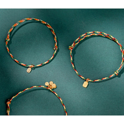 Buddha Stones Auspicious Fu Character Peace And Joy Luck Handmade Multicolored Child Adult Bracelet Bracelet BS 14
