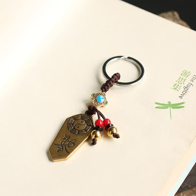 Buddha Stones Feng Shui Bagua Yin Yang Balance Peace Keychain Key Chain BS 3