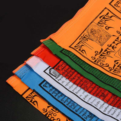 Buddha Stones Tibetan 5 Colors Silk Windhorse Auspicious Outdoor 25 Pcs Prayer Flag TIBETAN PRAYER FLAGS buddhastoneshop 17