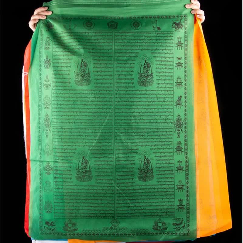 Buddha Stones Tibetan 5 Colors Windhorse Happiness Auspicious Outdoor Prayer Flag TIBETAN PRAYER FLAGS buddhastoneshop 12