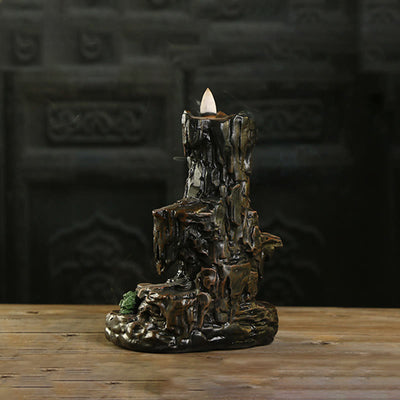 Buddha Stones Waterfall Backflow Incense Burner Mountain Tower Incense Holders Incense Burner BS 7
