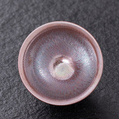 Buddha Stones Chinese Pink Gold Jianzhan Porcelain Teacup Kung Fu Tea Cup Jian Zhan Tea Cup BS 8.7cm*5.2cm*135ml