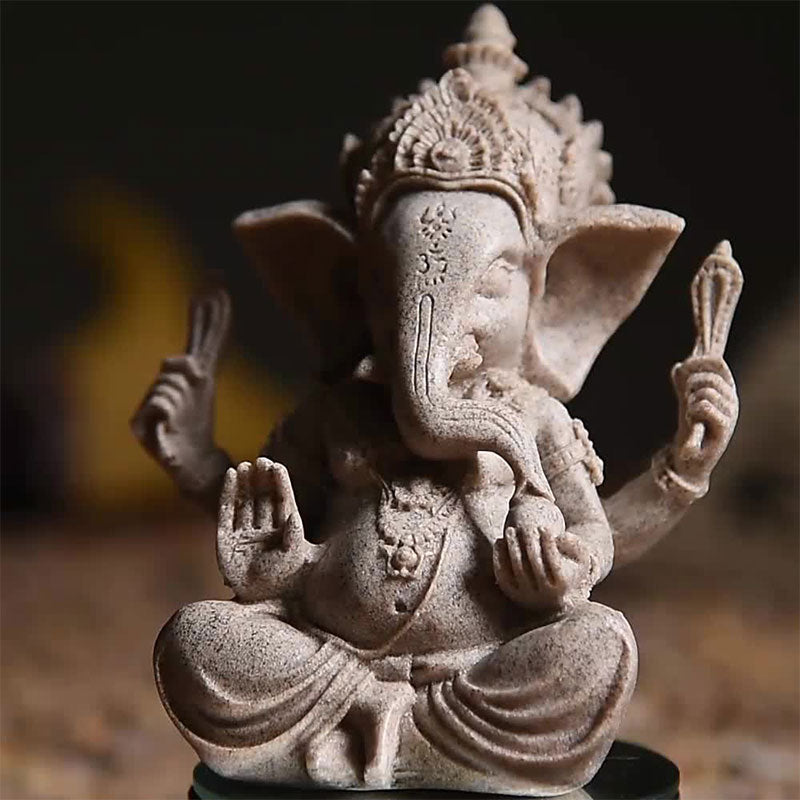 Buddha Stones Ganesh Ganpati Elephant Statue Wealth Blessing Home Decoration Decorations BS 2