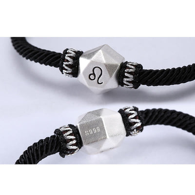 Buddha Stones 999 Sterling Silver 12 Constellations of the Zodiac Protection Handmade String Bracelet - image 10