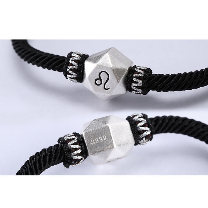 Buddha Stones 999 Sterling Silver 12 Constellations of the Zodiac Protection Handmade String Bracelet - image 10