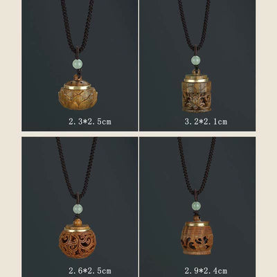 Buddha Stones Tibet Green Sandalwood Rosewood Om Mani Padme Hum Lotus Positive Soothing Necklace Pendant Necklaces & Pendants BS 18