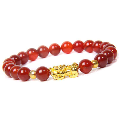 Foviel Pulsera Feng Shui de obsidiana con Pixiu