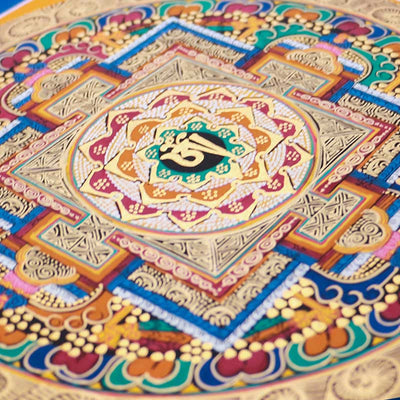 Buddha Stones Tibetan Handmade Thangka Painting Blessing Thangka Blind Box Random Color Pattern Tibetan Thangka BS 9
