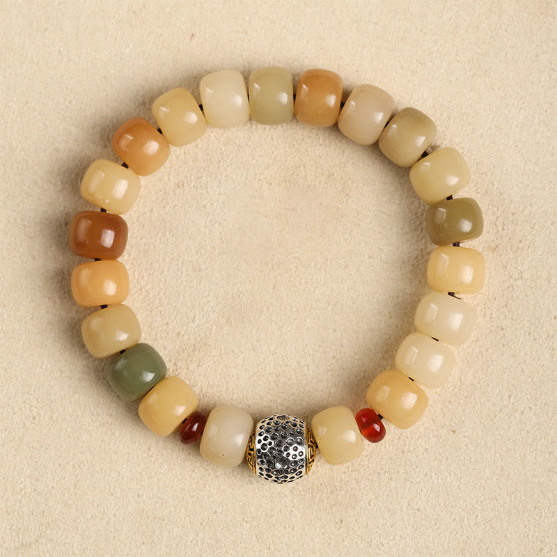 Buddha Stones Natural Bodhi Seed The Lord of the Corpse Forest Om Mani Padme Hum Wisdom Bracelet Bracelet BS Bodhi Seed&Blessing Beads