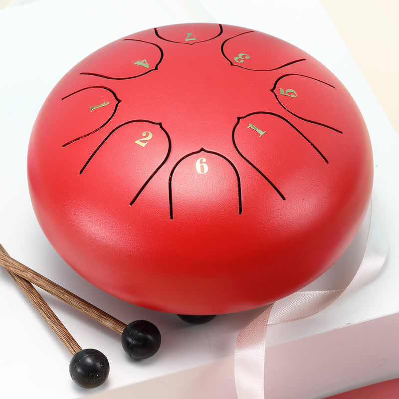 Buddha Stones Steel Tongue Drum Sound Healing Meditation Yoga Drum Kit Drum Kit BS Red