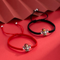 Buddha Stones God of Wealth Handmade Thread Luck Strength Braid Bracelet Bracelet BS main