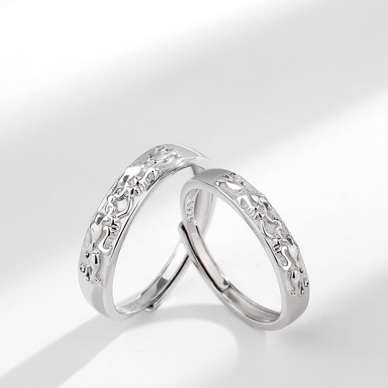 Buddha Stones 925 Sterling Silver PiXiu Balance Adjustable Couple Ring Ring BS 4