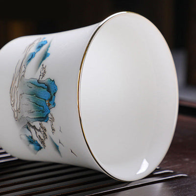 Buddha Stones Mountains Rivers Tree Ceramic Teacup Kung Fu Tea Cup 120ml Cup BS 7
