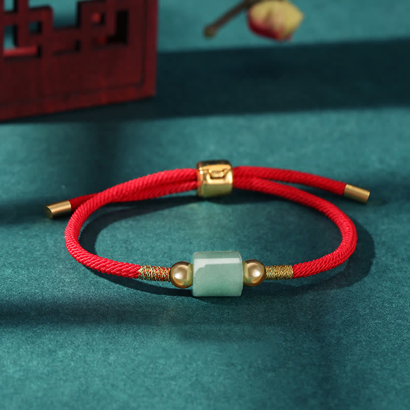 Buddha Stones Tibet Handmade Green Aventurine Red Stone Malachite Luck Protection Braided Rope Bracelet Bracelet BS Green Aventurine Red(Wrist Circumference 14-20cm)