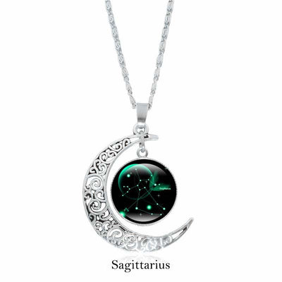 Buddha Stones 12 Constellations of the Zodiac Moon Protection Necklace Chain Pendant Necklaces & Pendants BS Sagittarius