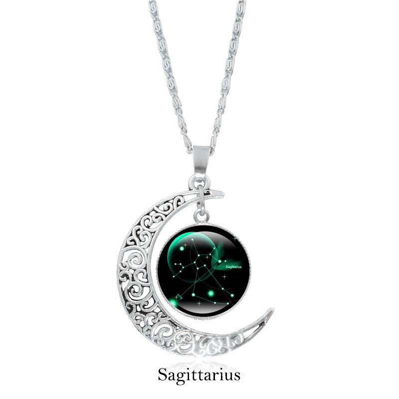 Buddha Stones 12 Constellations of the Zodiac Moon Protection Necklace Chain Pendant Necklaces & Pendants BS Sagittarius