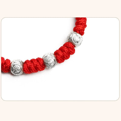 Foviel 925 Sterling Silver King Kong Knot Multicolored Red String Strength Handmade Braided Kids Child Bracelet