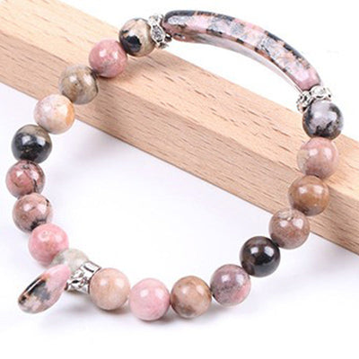 Foviel Natural Quartz Love Heart Healing Beads Bracelet