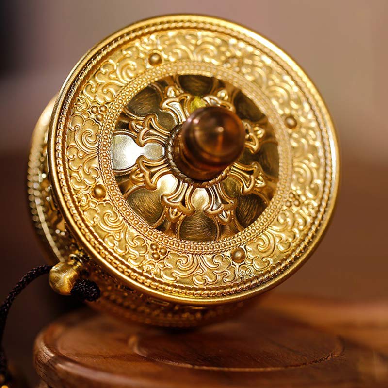 Buddha Stones Tibetan Prayer Wheel Six True Words Sandalwood Healing Decoration Decorations BS 6
