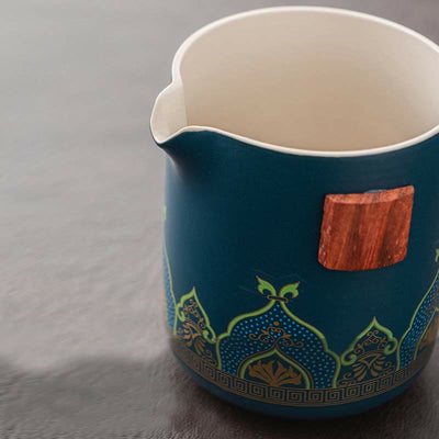 Buddha Stones Flower Chinese Gongfu Ceramic Teapot Portable Outdoor Travel Tea Set Bag Teapot BS 3