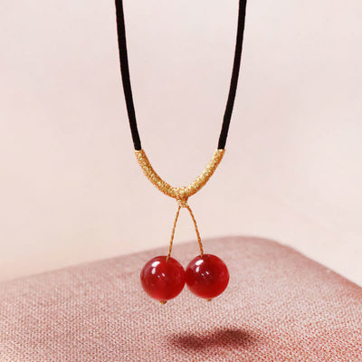 Buddha Stones Natural Red Agate Chalcedony Self-acceptance Confidence String Bead Bracelet Necklace Pendant