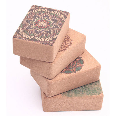 Buddha Stones Tibetan Mandala Mindful Yoga Cork Block Yoga Cork Block buddhastoneshop 6