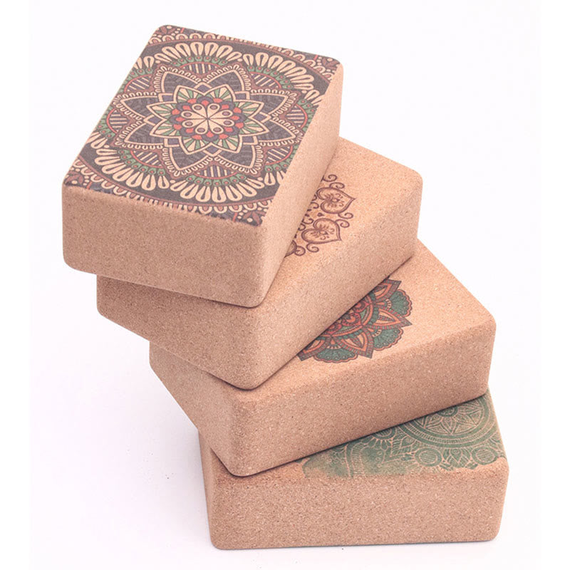 Buddha Stones Tibetan Mandala Mindful Yoga Cork Block Yoga Cork Block buddhastoneshop 6