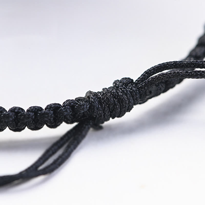 Foviel Kleine Blatt rot Sandelholz Ebenholz Holz niedlich Katze Kopf ruhig Schutz geflochten Armband