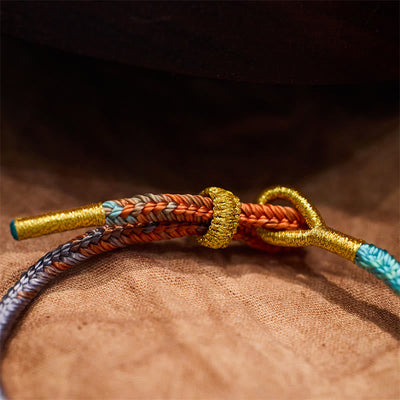 Buddha Stones Colorful Rope Eight Thread Peace Knot Luck Handmade Bracelet - image 3