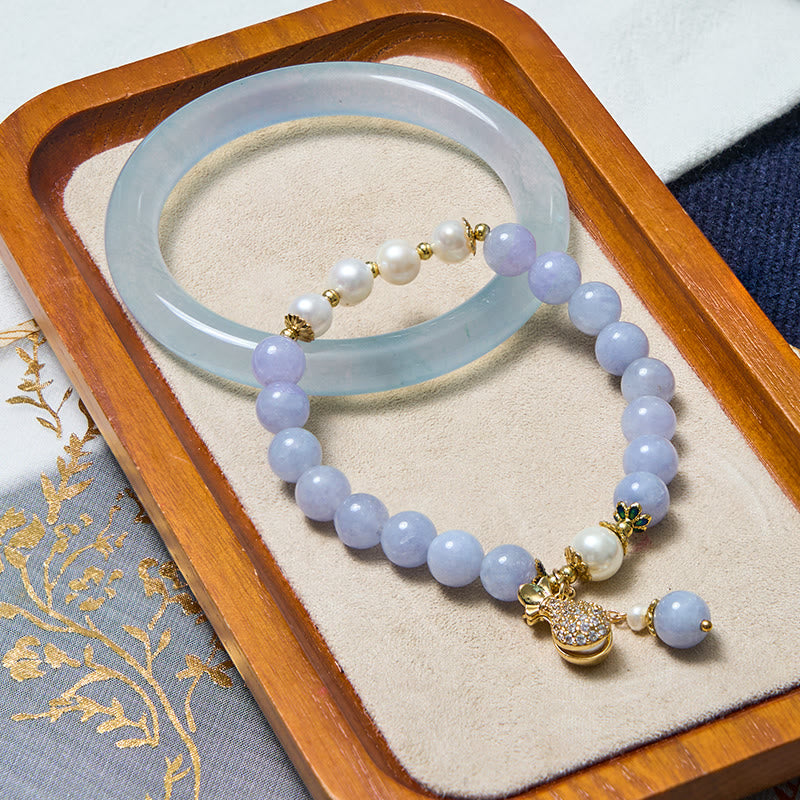 Foviel Inner Peace And Stress Relief Aquamarine Jade Blue Bracelet Bangle Bundle