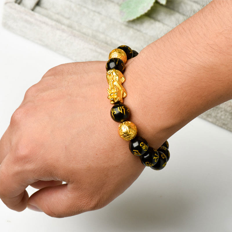 Foviel FengShui PiXiu Obsidian Wealth Bracelet