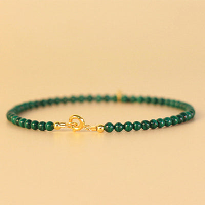 Buddha Stones Natural Malachite Elephant Anti-Anxiety Charm Bracelet Bracelet BS 10
