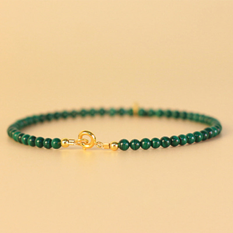 Buddha Stones Natural Malachite Elephant Anti-Anxiety Charm Bracelet Bracelet BS 10