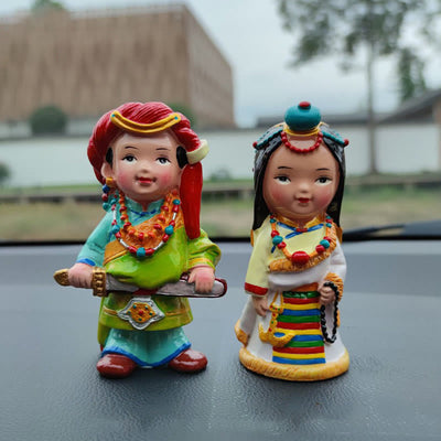 Buddha Stones Hand Painted Tibetan Figures Creative Home Office Car Decoration Ornament Desk Decoration BS 26