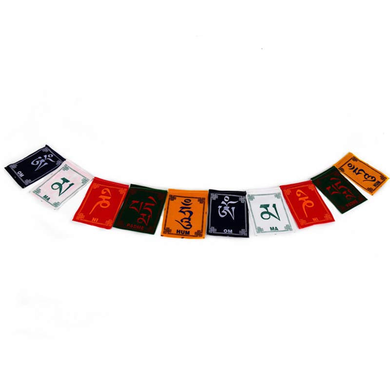 Buddha Stones Tibetan Blessing Windhorse Om Mani Padme Hum Outdoor Car Prayer Flag Decoration Decorations buddhastoneshop 0.85m
