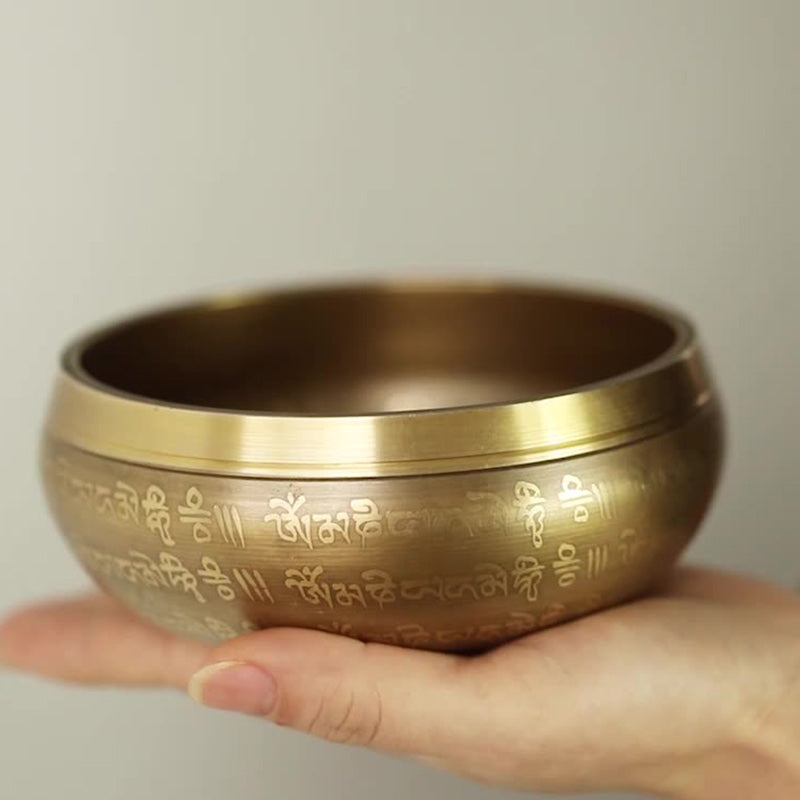 Buddha Stones Tibetan Sound Bowl Handcrafted for Yoga Mindfulness and Meditation Singing Bowl Set Singing Bowl buddhastoneshop 1