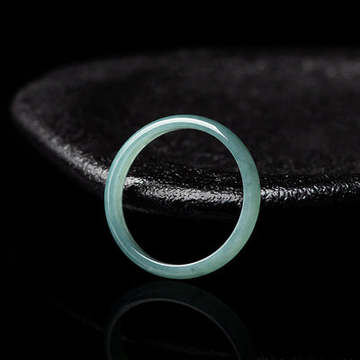 Buddha Stones Natural Jade Prosperity Protection Ring Ring BS 6