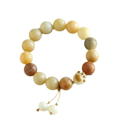 Buddha Stones Bodhi Seed Om Mani Padme Hum Carved Harmony Bracelet Bracelet BS 11