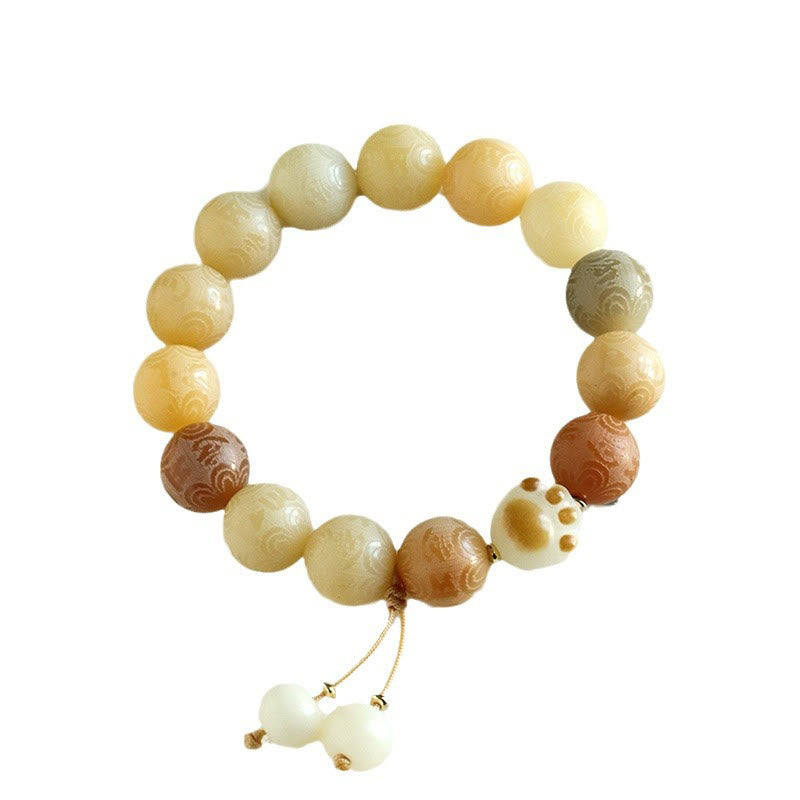 Buddha Stones Bodhi Seed Om Mani Padme Hum Carved Harmony Bracelet Bracelet BS 11