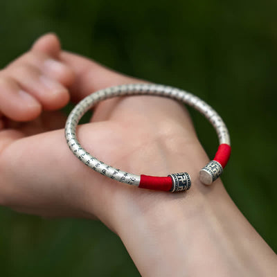 Buddha Stones Tibet Om Mani Padme Hum Luck Red String Bracelet Bangle Bracelet Bangle BS 4