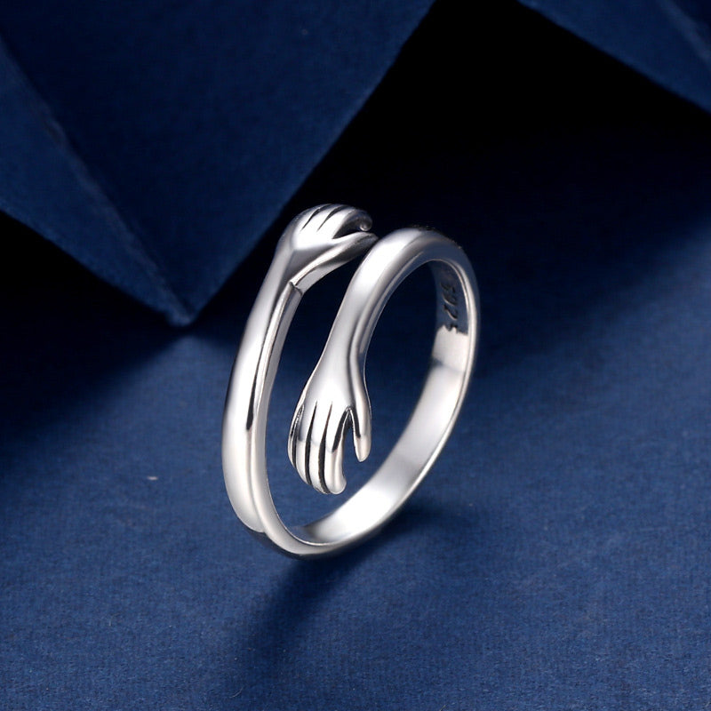 Foviel 925 Sterling Silver Love Hug Thumb Ring