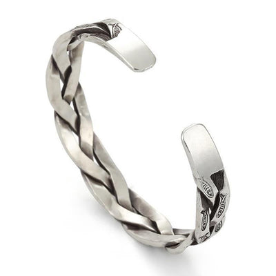 Buddha Stones Koi Fish Twisted Design Luck Wealth Cuff Bracelet Bangle Bracelet Bangle BS 2