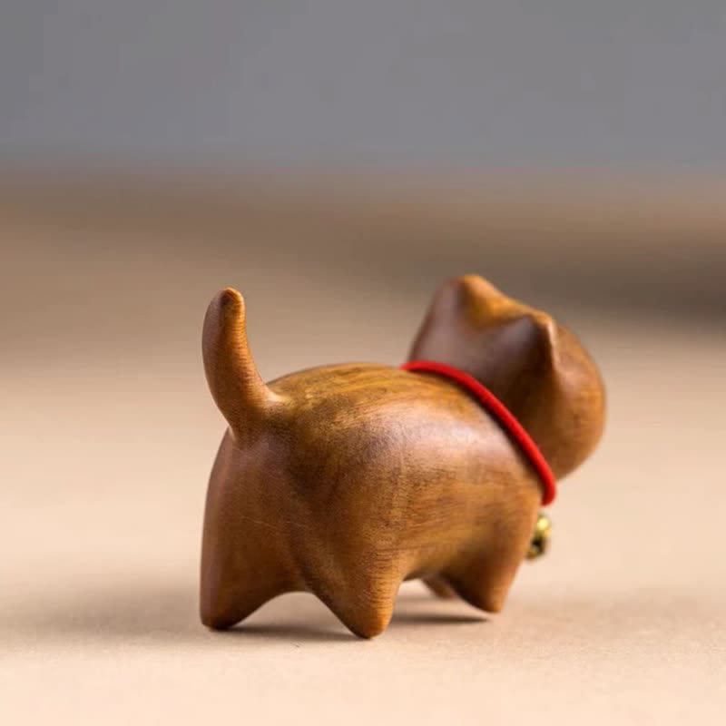 Foviel Green Sandalwood Small Leaf Red Sandalwood Cute Cat Animals Soothing Peace Decoration