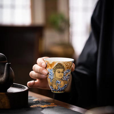 Buddha Stones Dunhuang Color Flying Apsaras Teacup Kung Fu Tea Cup Cup BS 2
