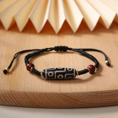 Buddha Stones Handcrafted Tibetan Nine-eye Dzi Bead Protection Bracelet Bracelet BS 1
