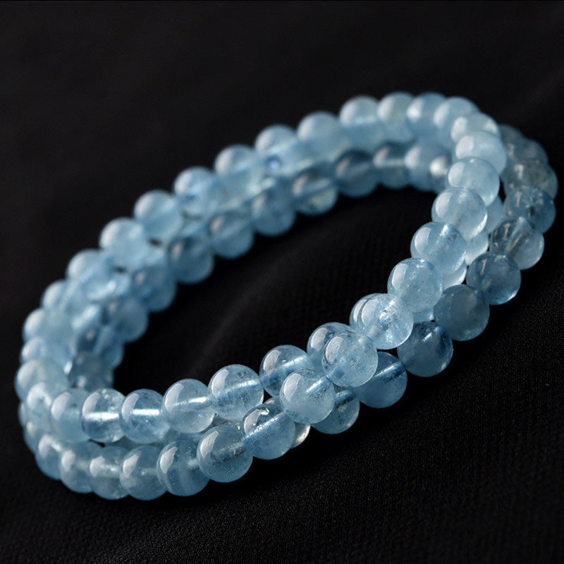 Buddha Stones Natural Aquamarine Peace Healing Bracelet Bracelet BS 7mm