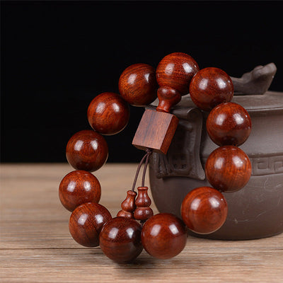 Bracelet de relaxation Foviel en bois de santal rouge à petites feuilles du Tibet