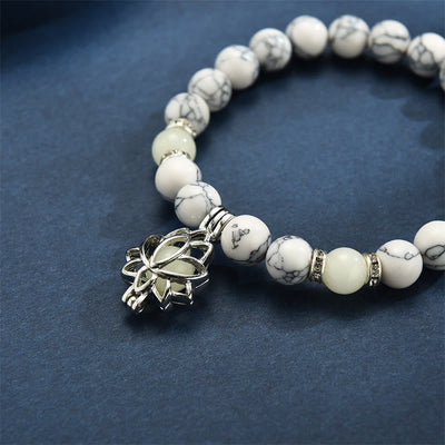 Buddha Stones Tibetan Turquoise Glowstone Luminous Bead Lotus Protection Bracelet Bracelet BS 3