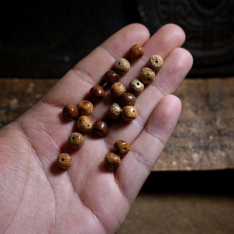 Buddha Stones Tibetan Bodhi Seed Amber Dzi Bead Agate Zakiram Goddess of Wealth Beads Triple Wrap Bracelet Bracelet BS 14